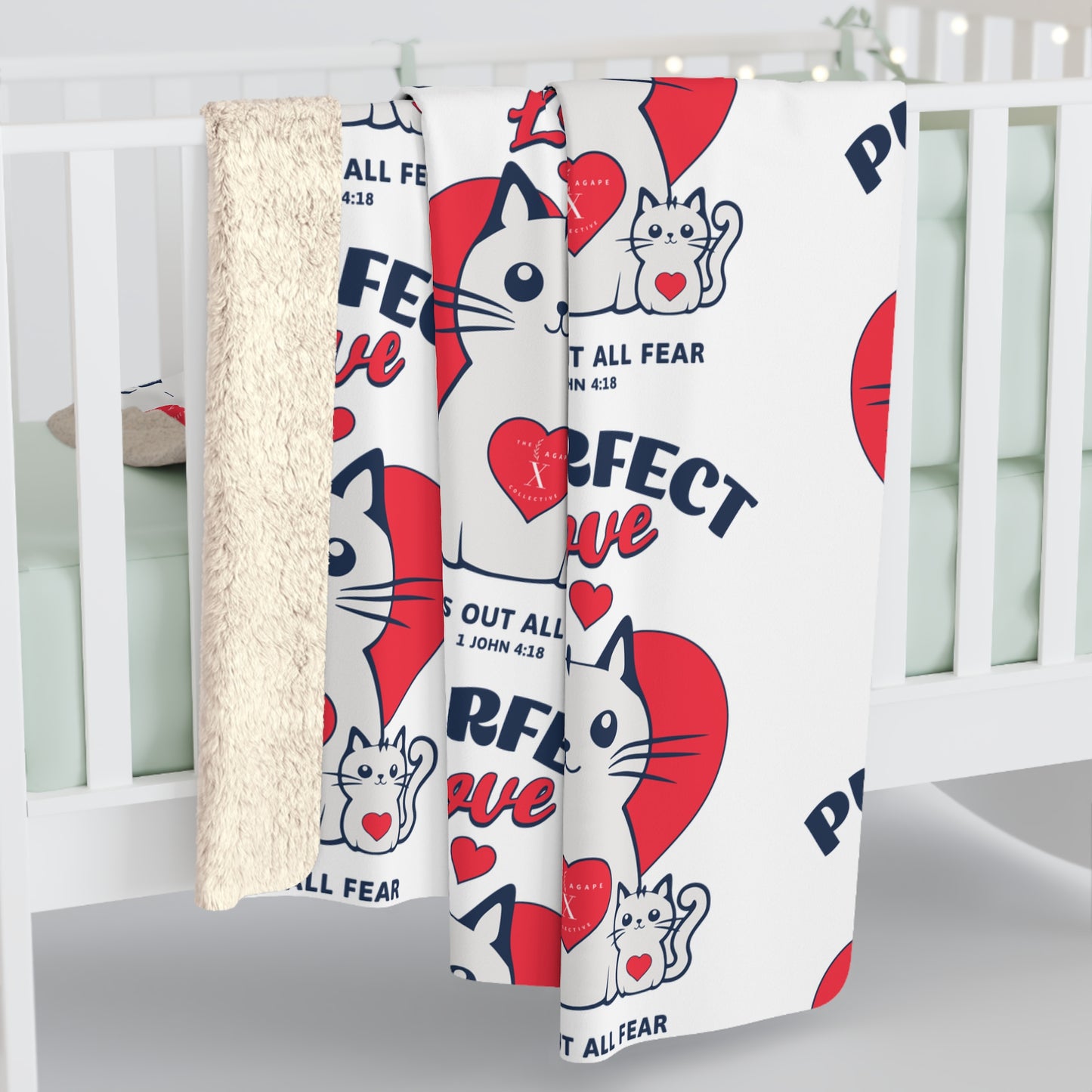 Purrfect Love Sherpa Fleece Blanket