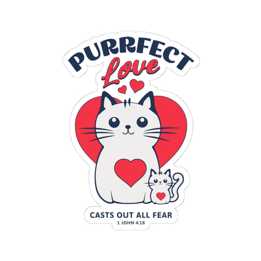 Purrfect Love Kiss-Cut Sticker