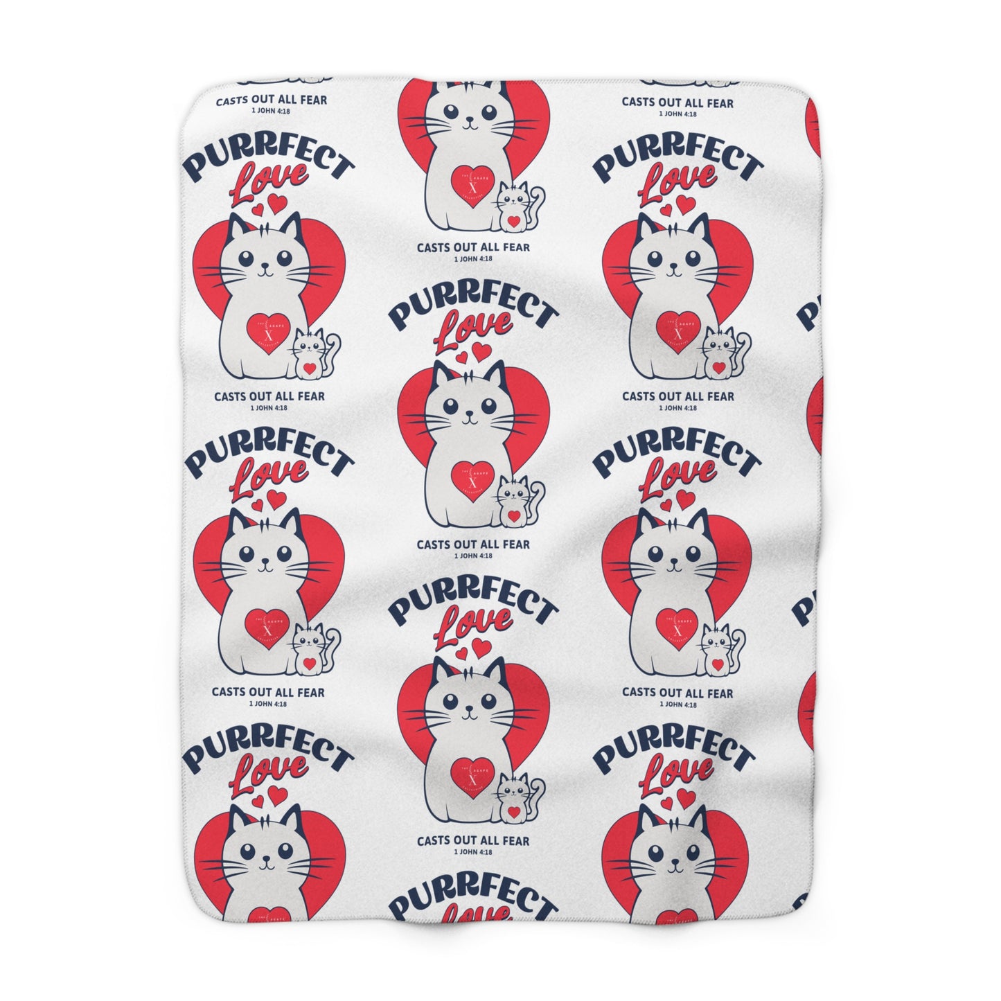 Purrfect Love Sherpa Fleece Blanket