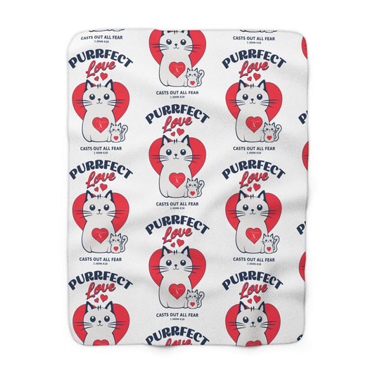 Purrfect Love Sherpa Fleece Blanket