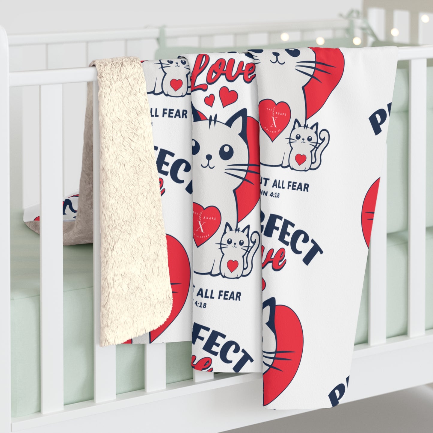 Purrfect Love Sherpa Fleece Blanket