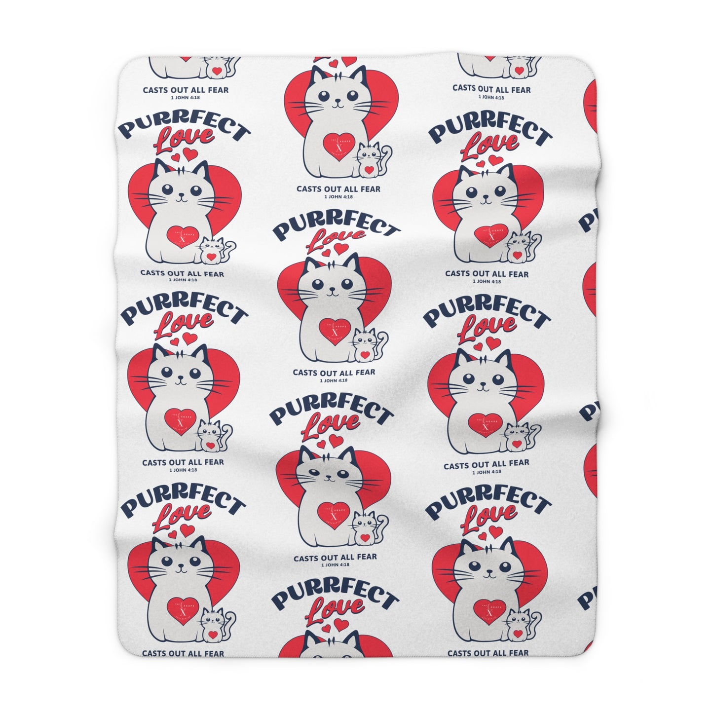 Purrfect Love Sherpa Fleece Blanket