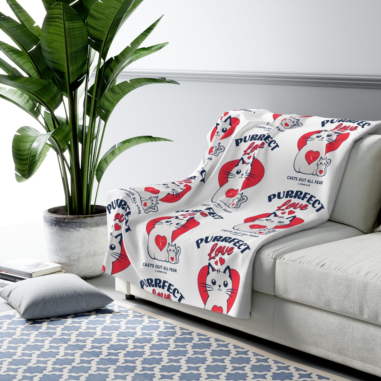 Purrfect Love Sherpa Fleece Blanket